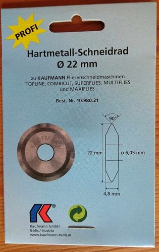 2er Set Kaufmann Ersatzrad Profi-HM-Schneidrad 22 mm