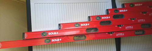 8er Set Sola RED 3 Wasserwaage Länge 60-240 cm 3 Libellen