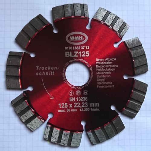 BLZr Trennscheibe Laser Beton 115 mm 12 mm Segmente